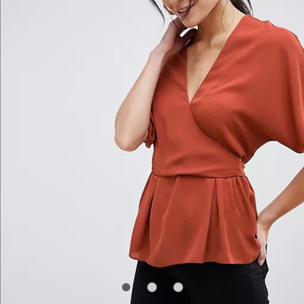 ASOS DESIGN wrap top with kimono sleeve